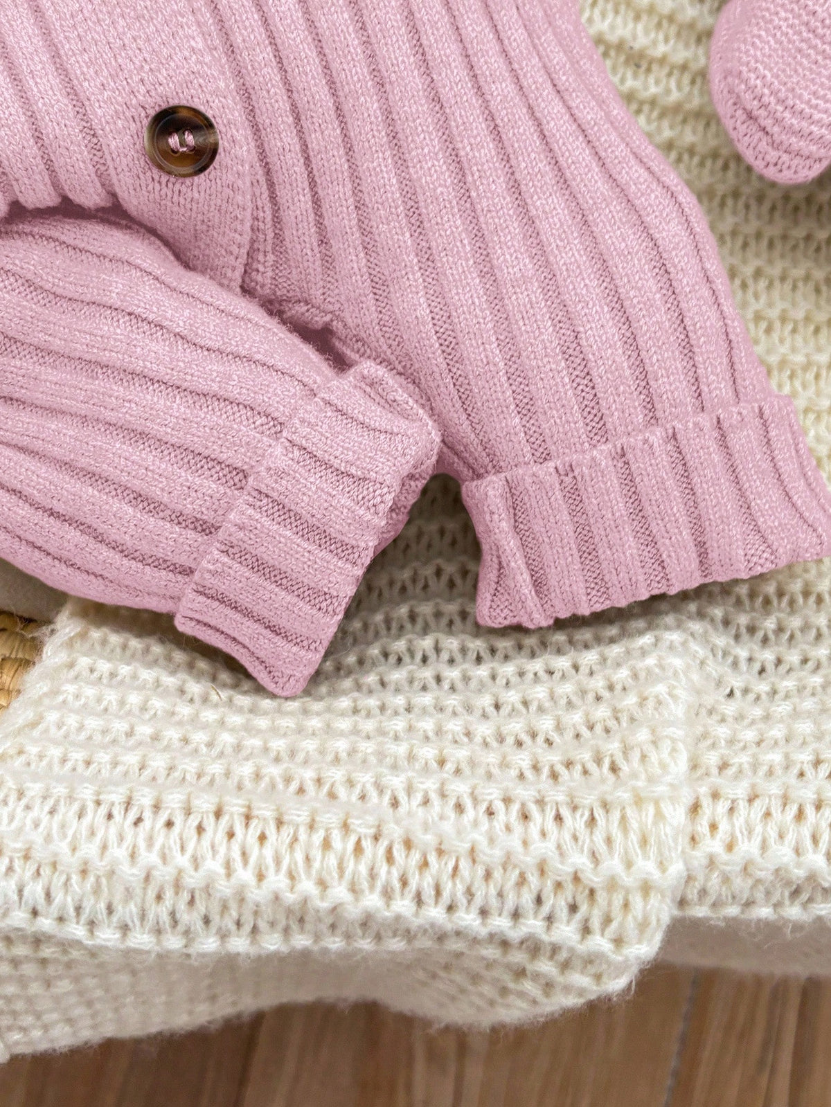Newborn Baby Girl Cute Knitted Jumpsuit With Footies And Hat Set,Versatile For Autumn/Winter Photoshoot Outfit Sweater Romper Going Home Knit Fall
