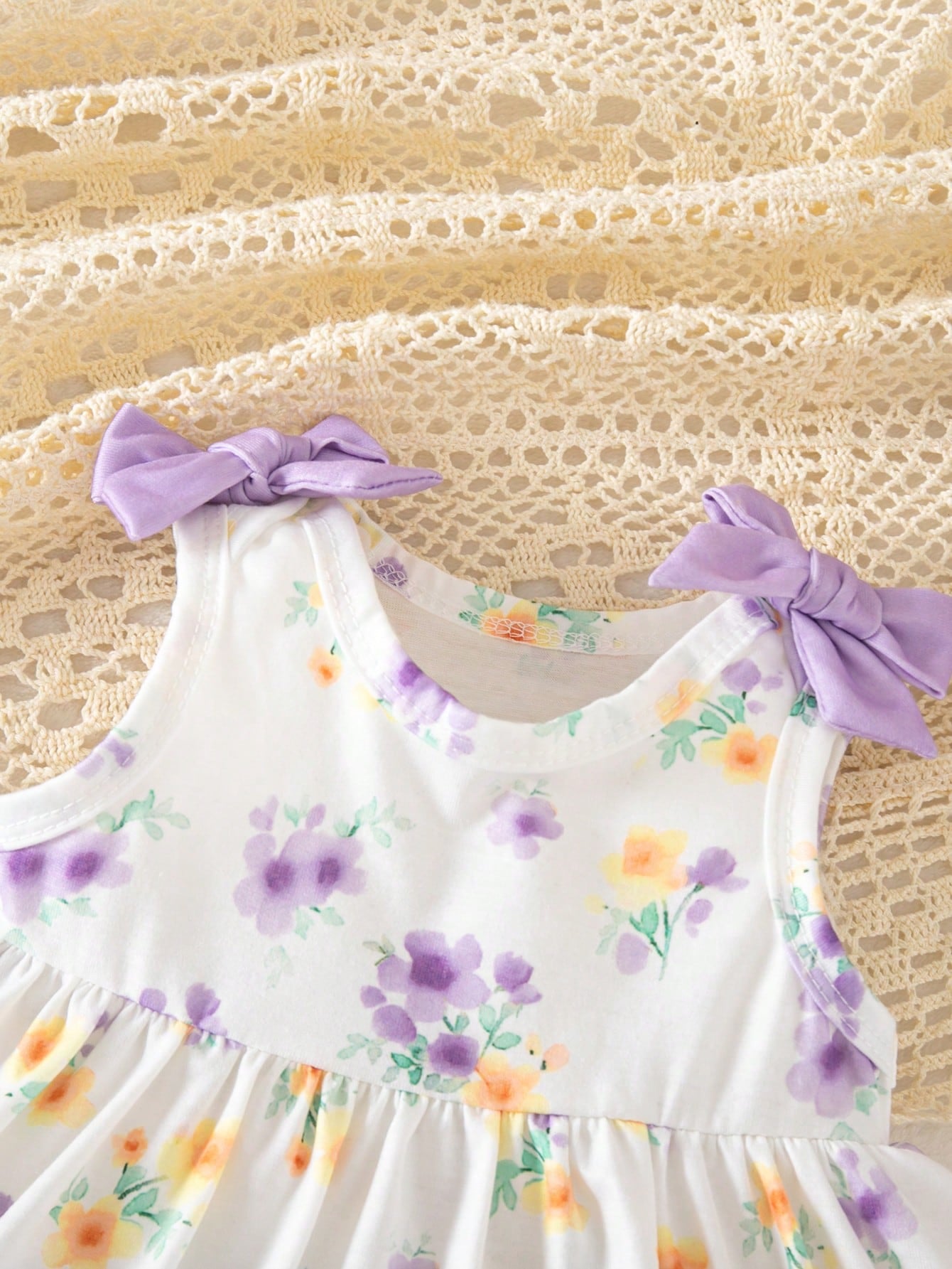 Newborn Baby Girl Summer Cute Floral Print Sleeveless Dress