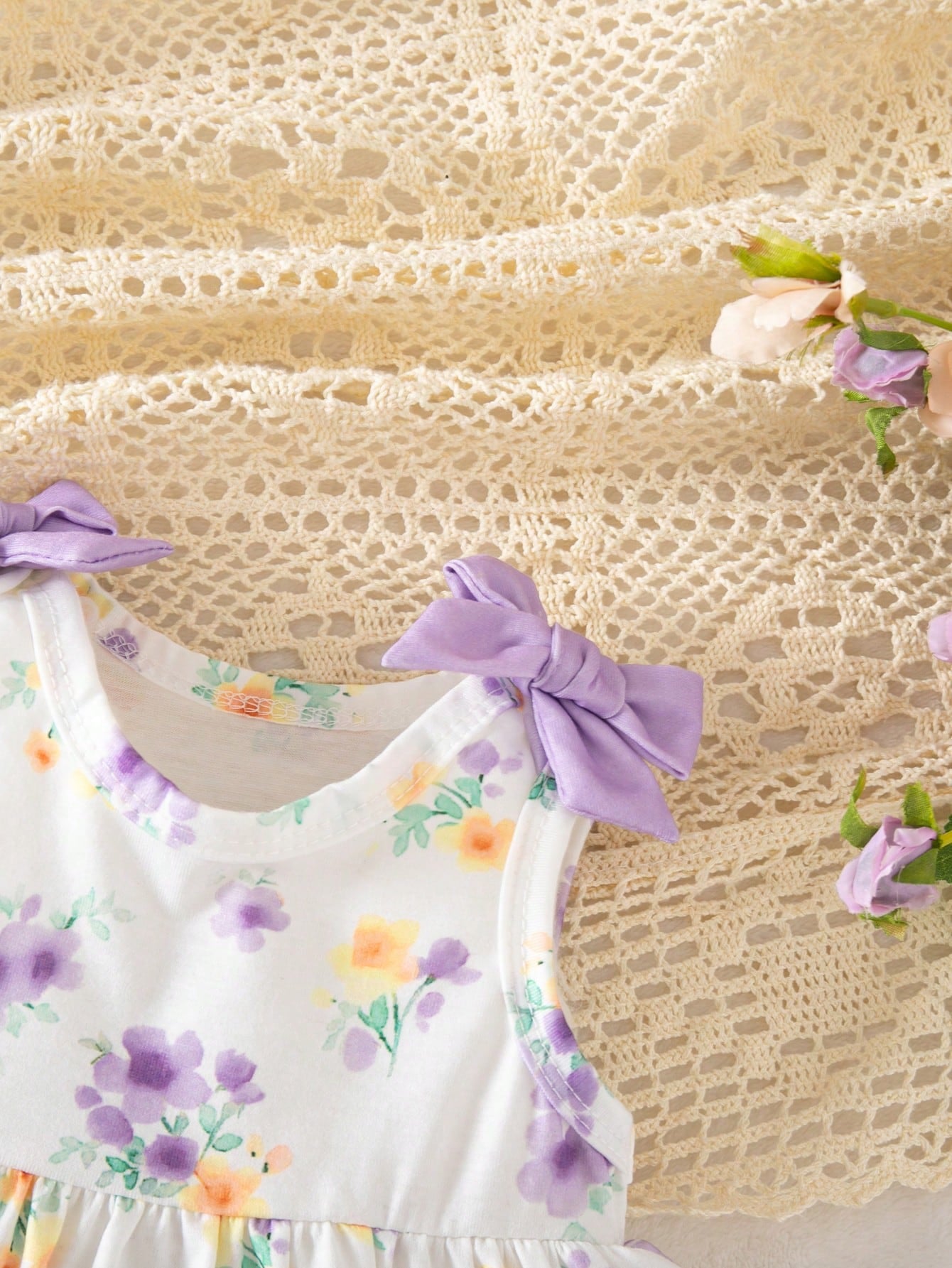 Newborn Baby Girl Summer Cute Floral Print Sleeveless Dress
