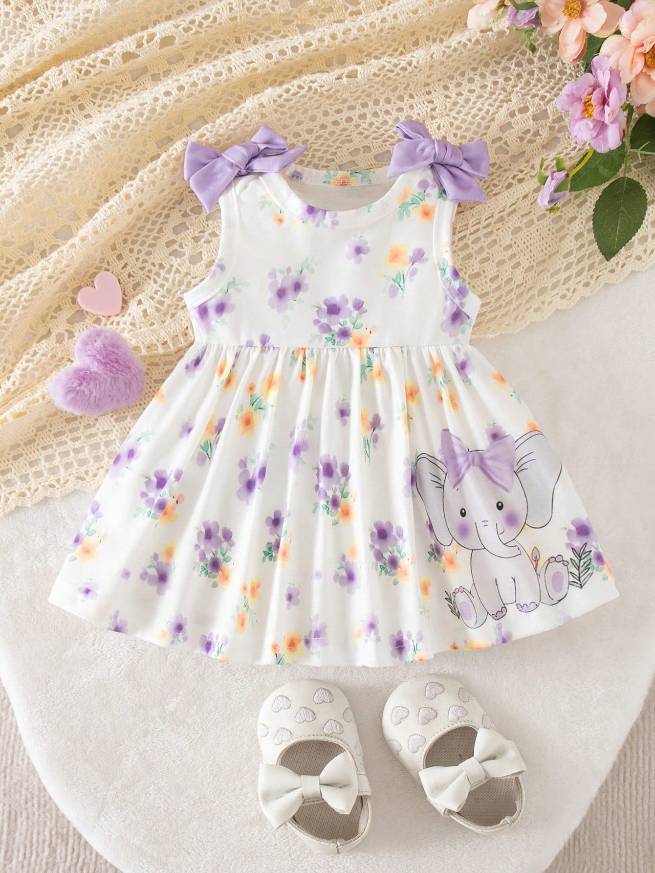 Newborn Baby Girl Summer Cute Floral Print Sleeveless Dress