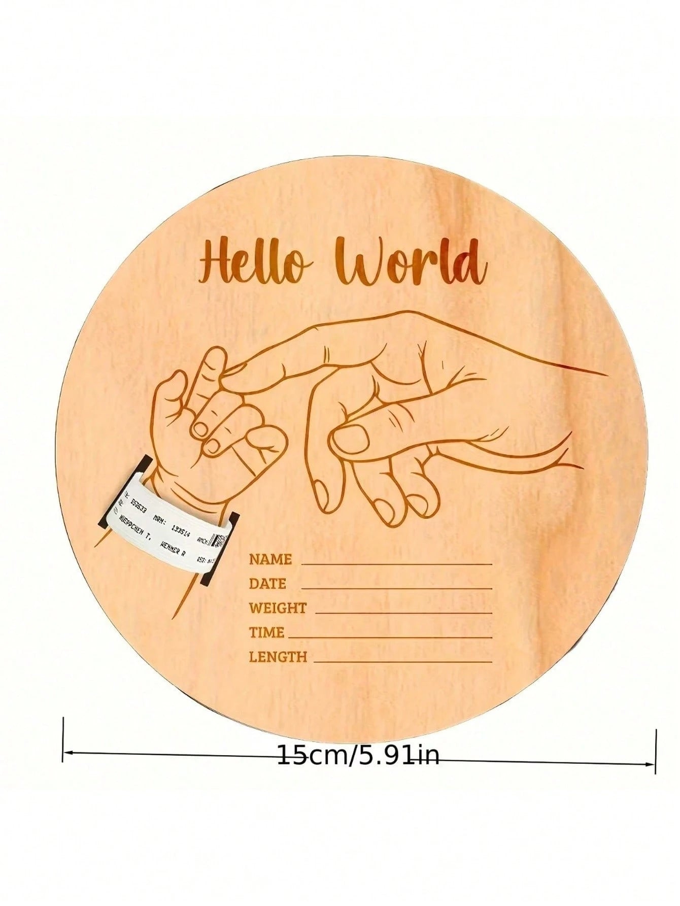 Newborn Hospital Bracelet Engraved Keepsake Holder, Personalized Baby Gift, Laser-Cut Wood Fiber Board, Memorial Pregnancy Wristband