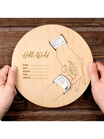 Newborn Hospital Bracelet Engraved Keepsake Holder, Personalized Baby Gift, Laser-Cut Wood Fiber Board, Memorial Pregnancy Wristband