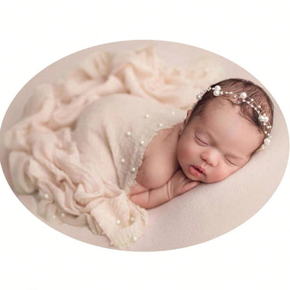 Newborn Photography Props Set, Baby Boy & Girl Photo Wrap, Pearl Edge Swaddle