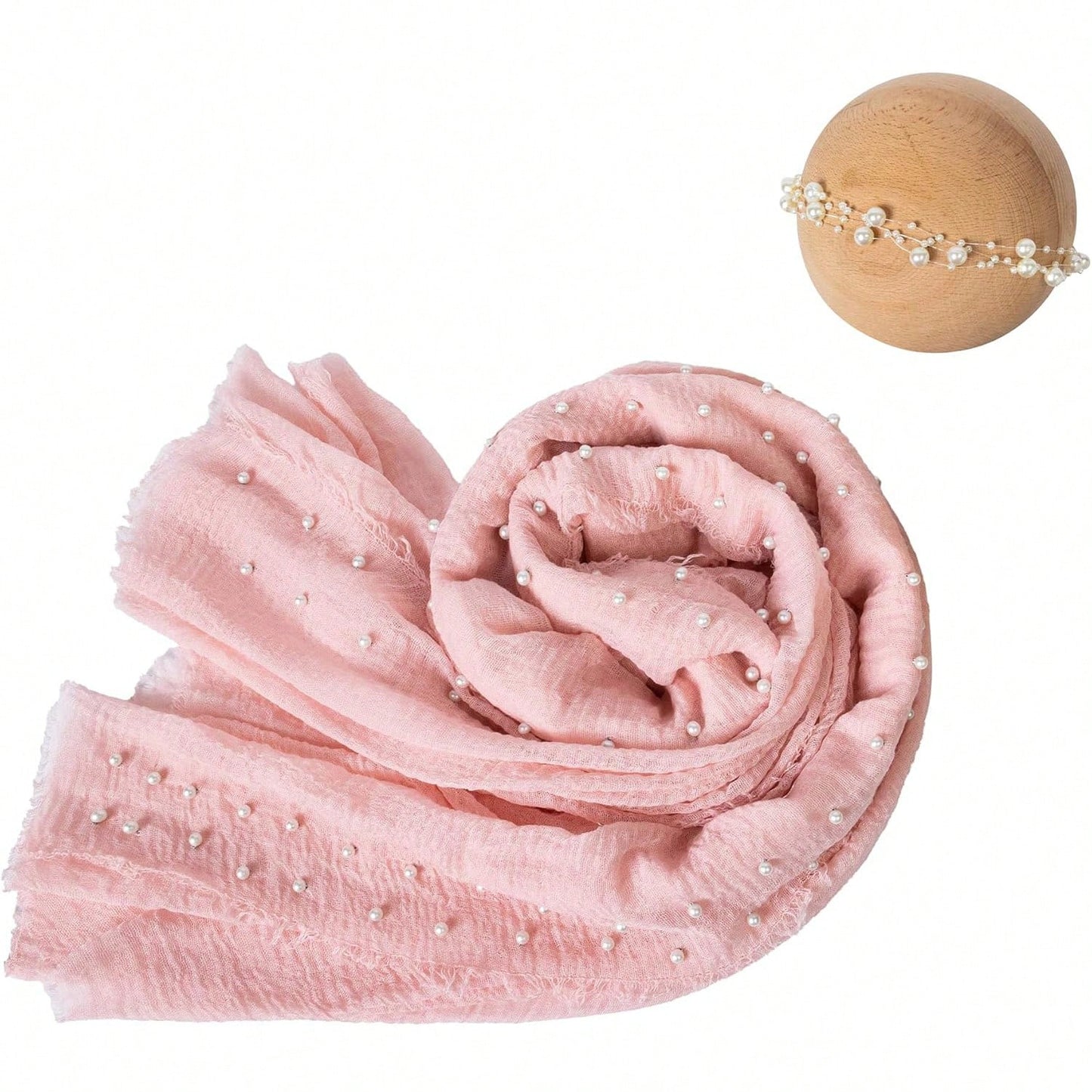 Newborn Photography Props Set, Baby Boy & Girl Photo Wrap, Pearl Edge Swaddle