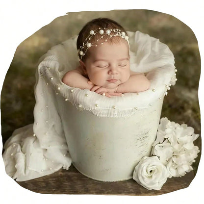 Newborn Photography Props Set, Baby Boy & Girl Photo Wrap, Pearl Edge Swaddle