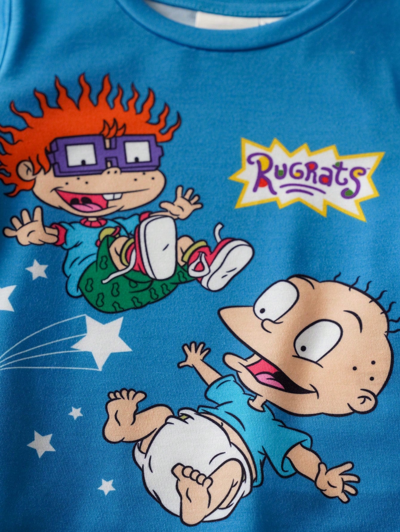 Nick 90s| Baby Boy Casual Cartoon Print Round Neck Short Sleeve T-Shirt And Shorts Set, Summer