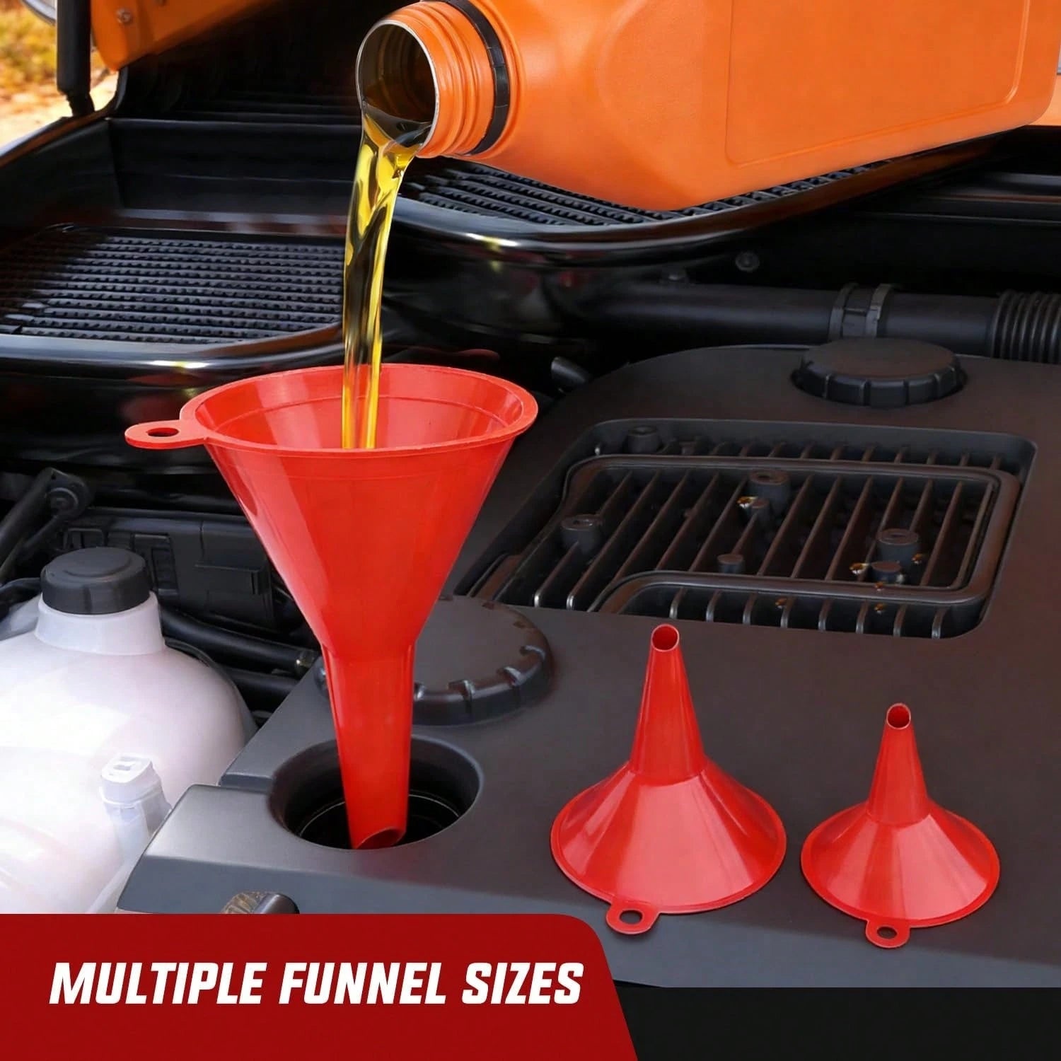 Nilight 17 Pcs Automotive Funnel Set & Gas Can Spout Replacement, Plastic Wide Mouth Fuel Funnels With Filter, Flexible Oil Funnel Kit For Engine Oil Coolant Gasoline Transfer