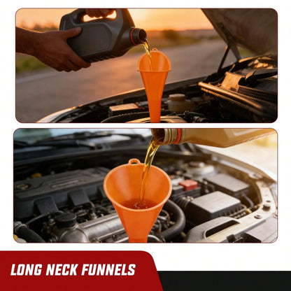 Nilight 17 Pcs Automotive Funnel Set & Gas Can Spout Replacement, Plastic Wide Mouth Fuel Funnels With Filter, Flexible Oil Funnel Kit For Engine Oil Coolant Gasoline Transfer