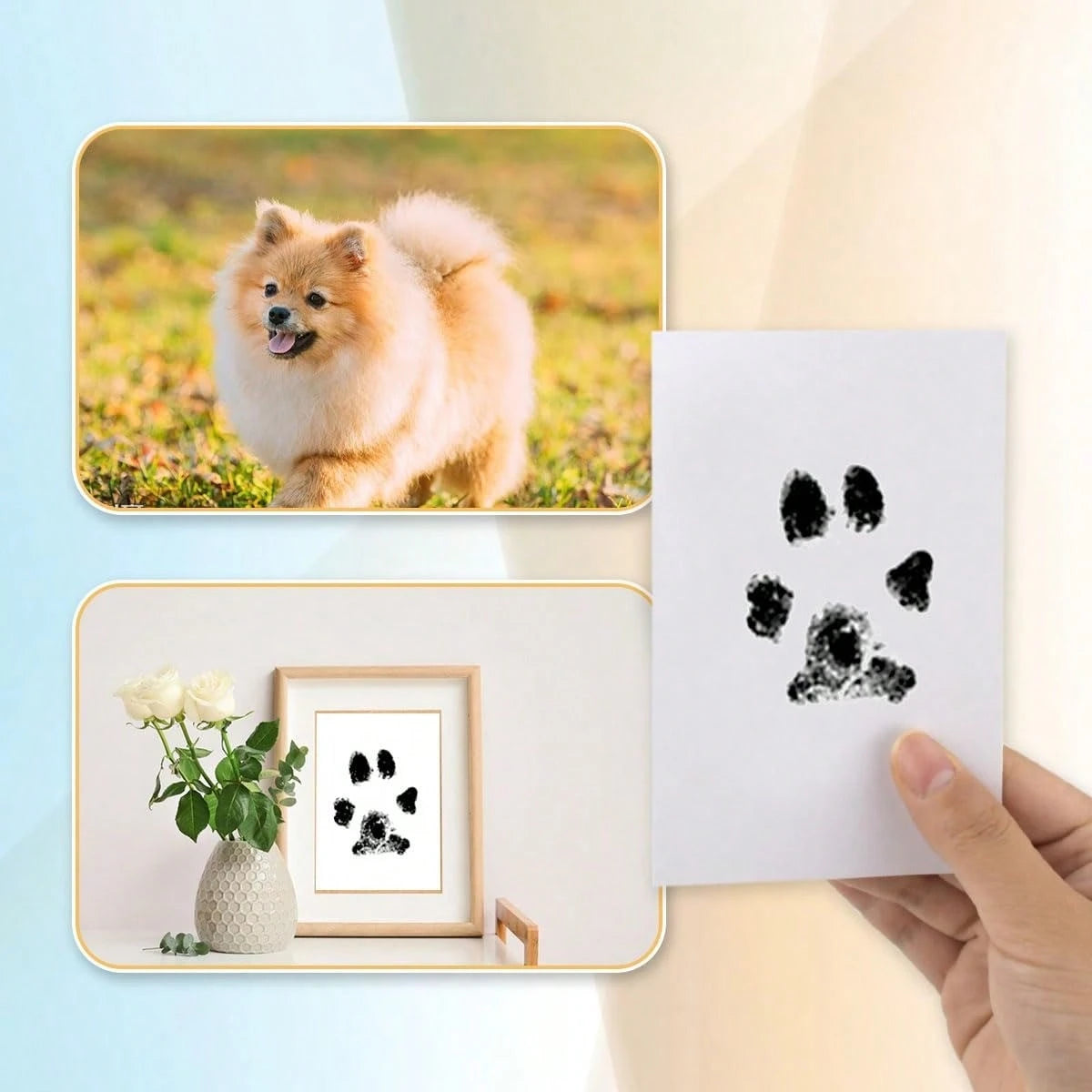 No-Wash Ink Pad For Kid's Handprint & Footprint, Non-Staining Baby Memory Ink Pad For Newborn Keepsake Postcard