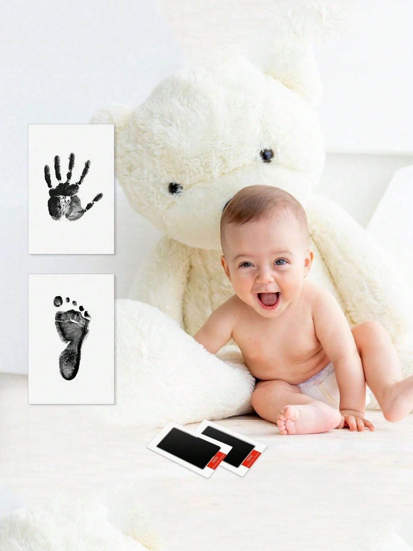 No-Wash Ink Pad For Kid's Handprint & Footprint, Non-Staining Baby Memory Ink Pad For Newborn Keepsake Postcard