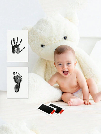 No-Wash Ink Pad For Kid's Handprint & Footprint, Non-Staining Baby Memory Ink Pad For Newborn Keepsake Postcard
