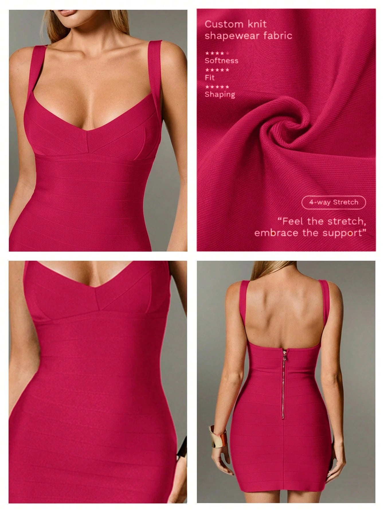Nuvra Women's Sexy Backless Bodycon Vacation Dress, Curve-Hugging Ribbed Knit Bandage Dress
