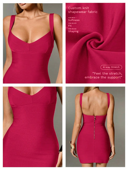 Nuvra Women's Sexy Backless Bodycon Vacation Dress, Curve-Hugging Ribbed Knit Bandage Dress