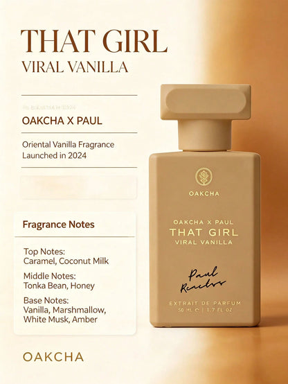 Oakcha That Girl| Viral Vanilla 1.7oz Eau De Parfum, Oriental Vanilla Gourmand Fragrance, Comfortable Long Lasting Scent For Men And Women For Daily Wear