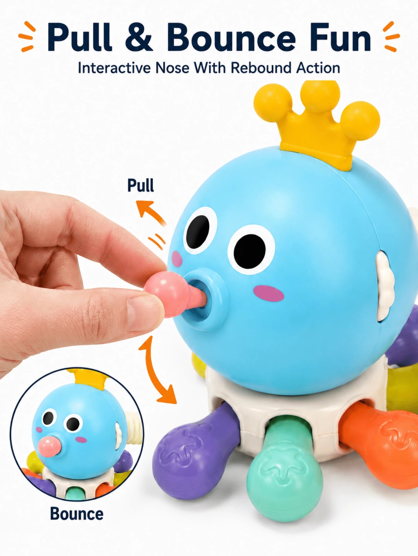 Octopus Rotating Toy, Baby Toy, Educational Learning Toy, Boy Girl Toy, Crawling Toy, Newborn, Toy, Sensory Toy, 18 Months+ Gift, Baby