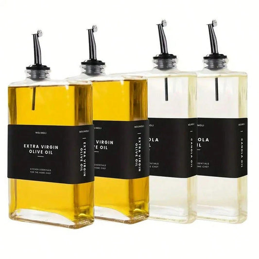 Olive Oil Dispenser For Kitchen, Cooking Oil Dispenser, Oil And Vinegar Dispenser Set, Olive Oil Bottle. Soy Sauce Dispenser, Coffee Syrup Bottles- 4 Pcs