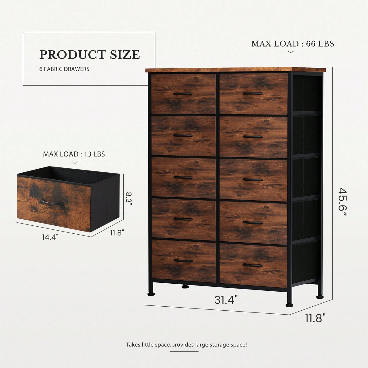 OLIXIS Dressers Bedroom Furniture,Tall Black Dresser For Bedroom With 10 Drawers, Chest Of Drawers, Storage Organizer Unit With Fabric Bins For Closet, Hallway, Living Room, Entryway