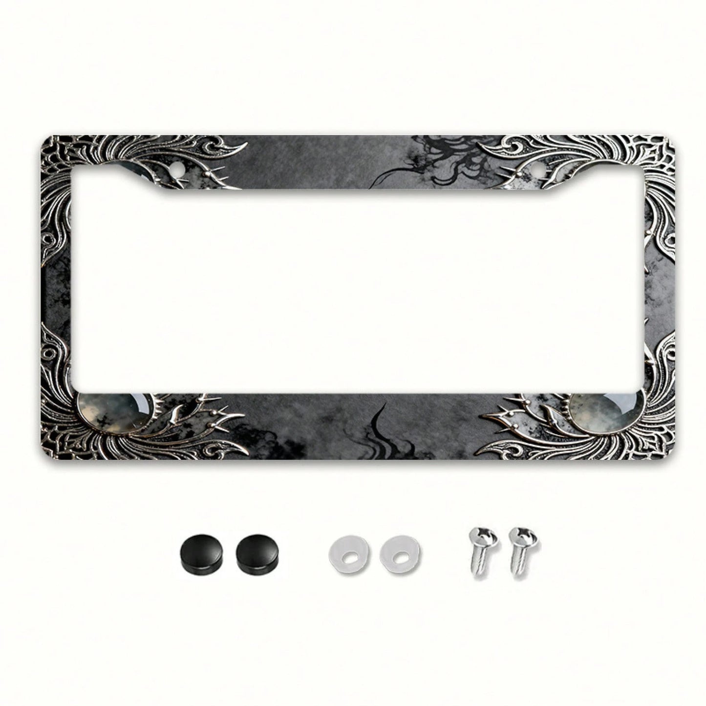 One Metal License Plate Holder, Compatible With Vehicles From North America And Around The World, Comes With Installation Screws, Decorative Car Accessory, Fit, Elegant And Minimalist Design, UV Resis