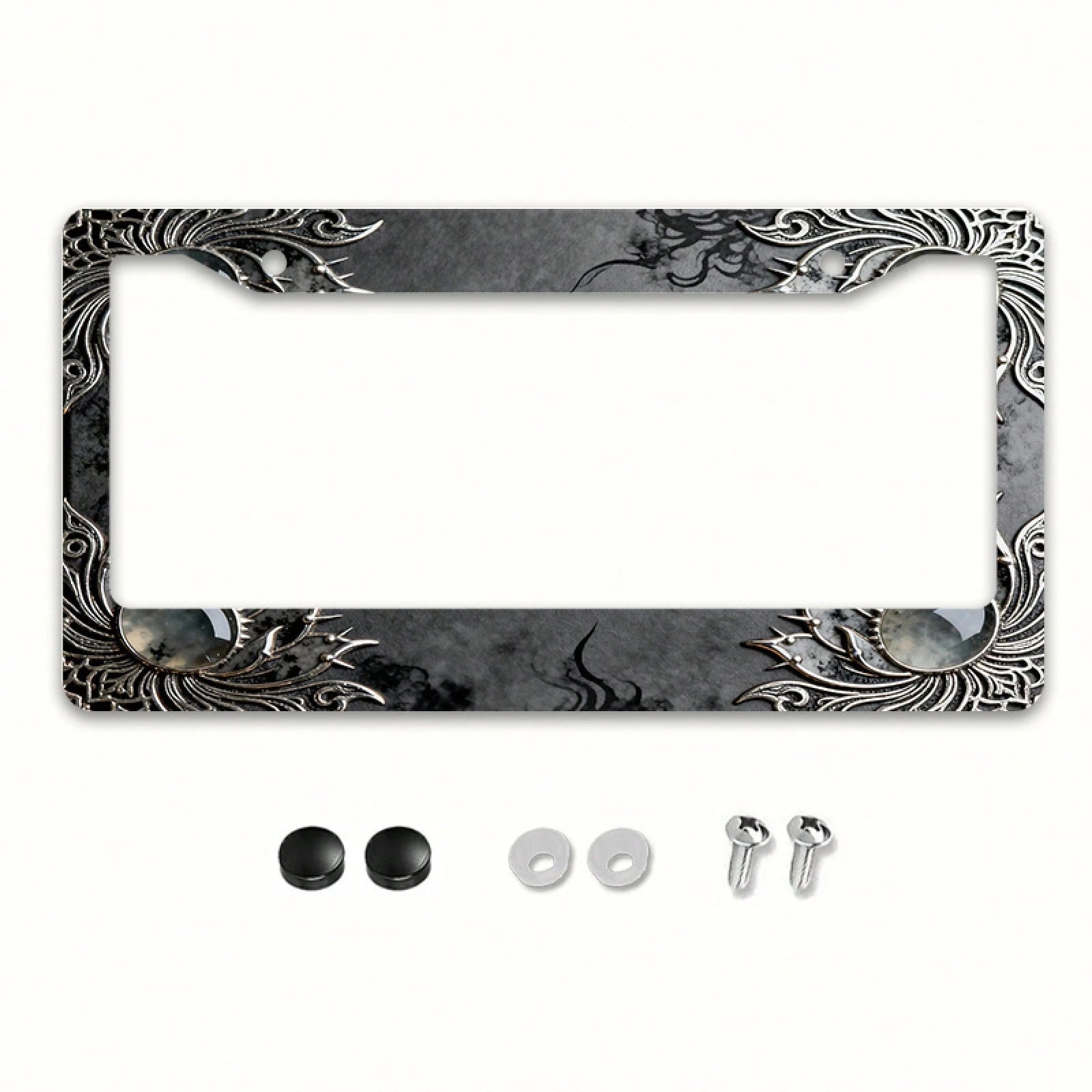 One Metal License Plate Holder, Compatible With Vehicles From North America And Around The World, Comes With Installation Screws, Decorative Car Accessory, Fit, Elegant And Minimalist Design, UV Resis