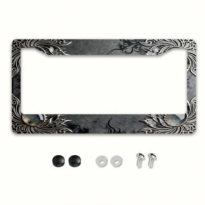 One Metal License Plate Holder, Compatible With Vehicles From North America And Around The World, Comes With Installation Screws, Decorative Car Accessory, Fit, Elegant And Minimalist Design, UV Resis