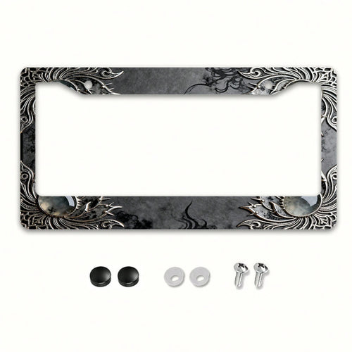 One Metal License Plate Holder, Compatible With Vehicles From North America And Around The World, Comes With Installation Screws, Decorative Car Accessory, Fit, Elegant And Minimalist Design, UV Resis