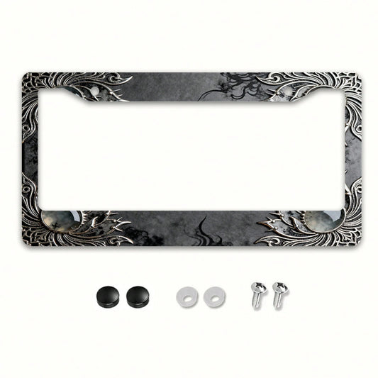 One Metal License Plate Holder, Compatible With Vehicles From North America And Around The World, Comes With Installation Screws, Decorative Car Accessory, Fit, Elegant And Minimalist Design, UV Resis