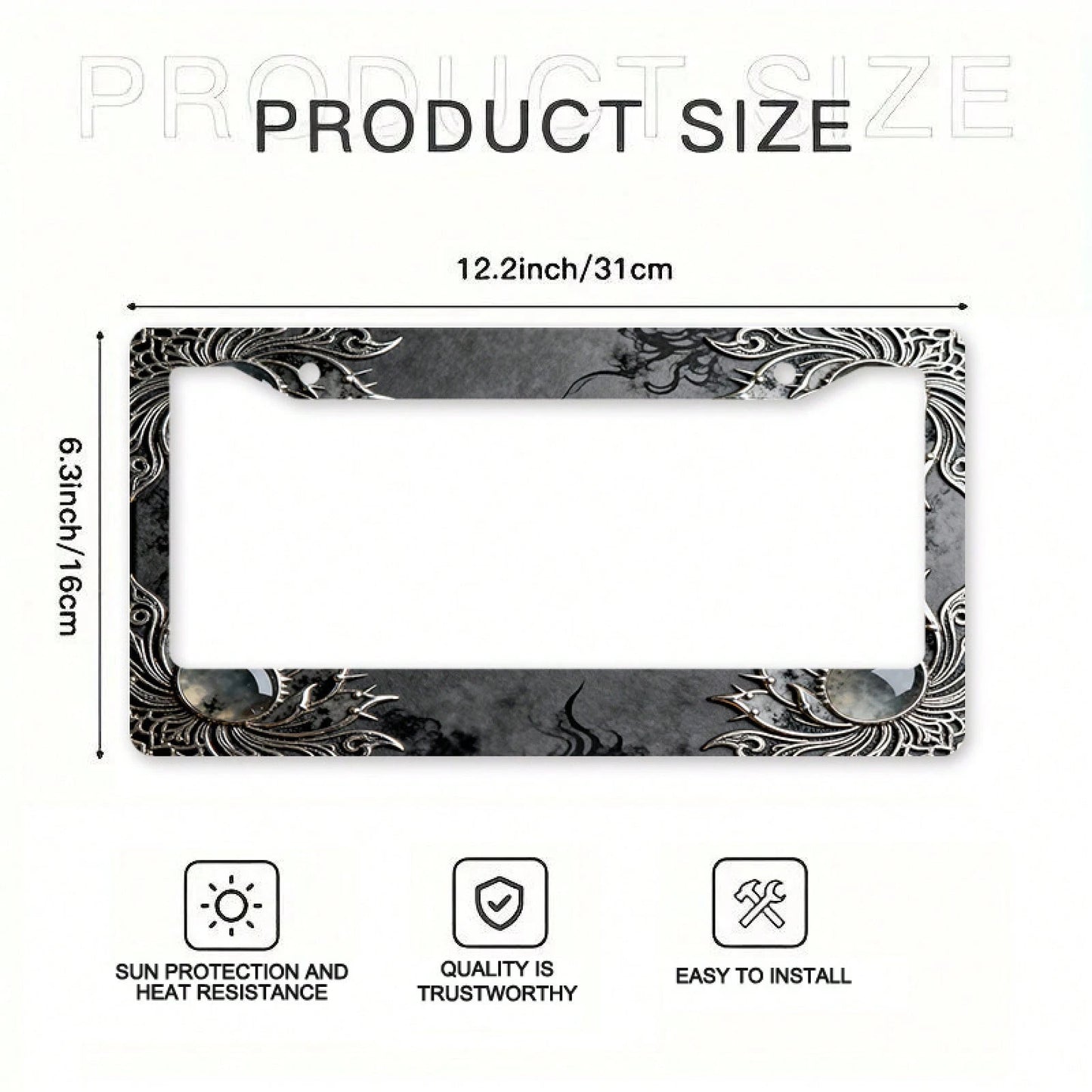 One Metal License Plate Holder, Compatible With Vehicles From North America And Around The World, Comes With Installation Screws, Decorative Car Accessory, Fit, Elegant And Minimalist Design, UV Resis