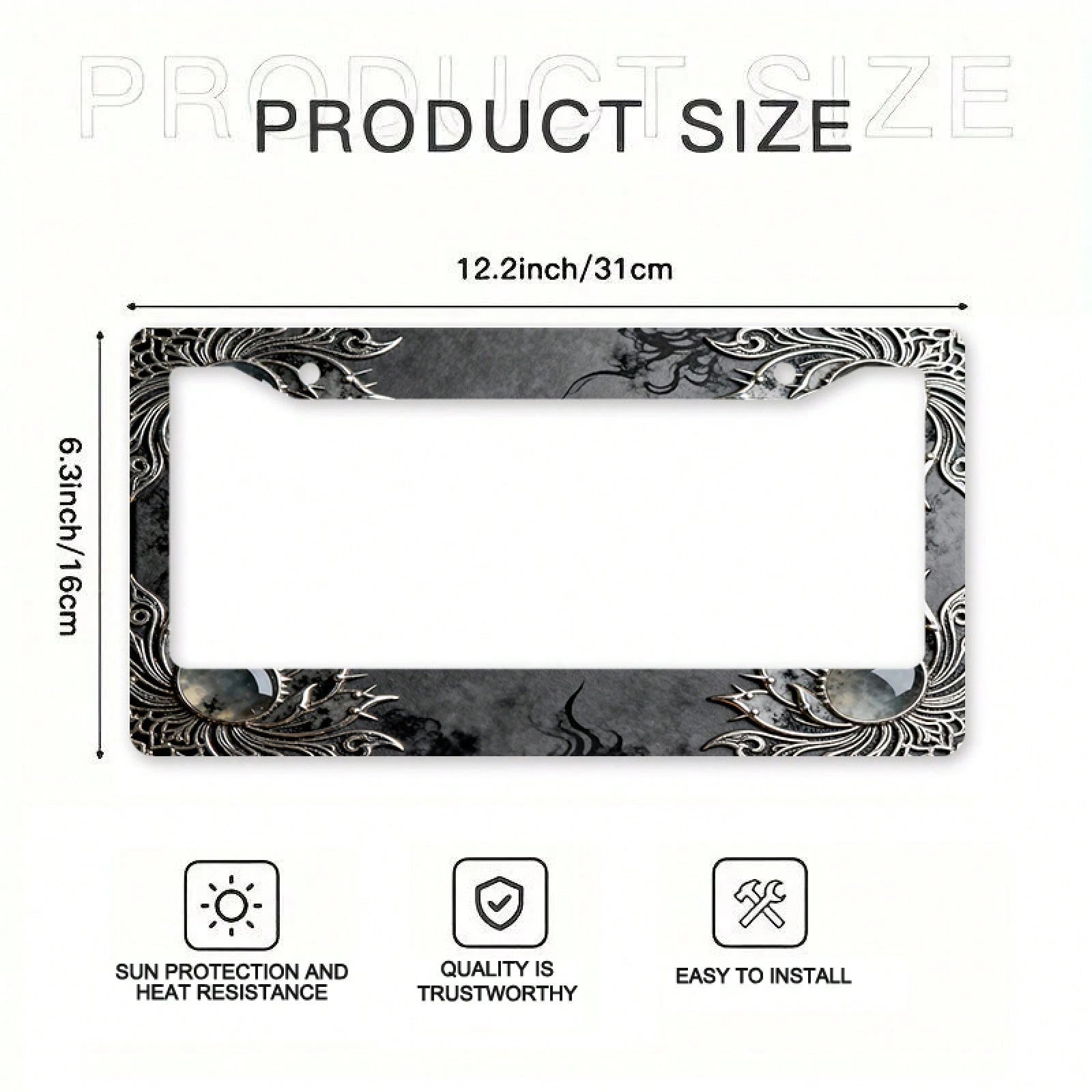 One Metal License Plate Holder, Compatible With Vehicles From North America And Around The World, Comes With Installation Screws, Decorative Car Accessory, Fit, Elegant And Minimalist Design, UV Resis