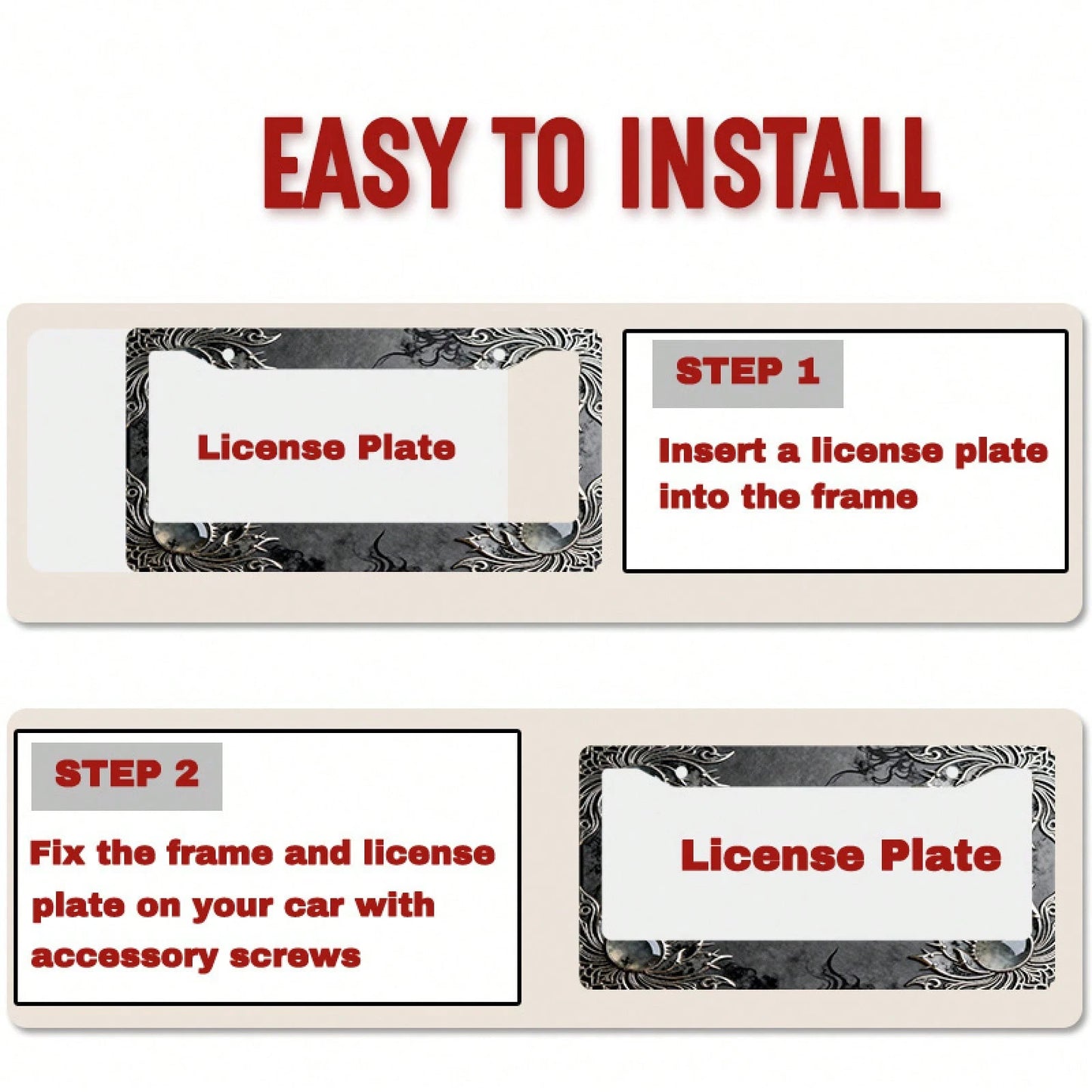 One Metal License Plate Holder, Compatible With Vehicles From North America And Around The World, Comes With Installation Screws, Decorative Car Accessory, Fit, Elegant And Minimalist Design, UV Resis