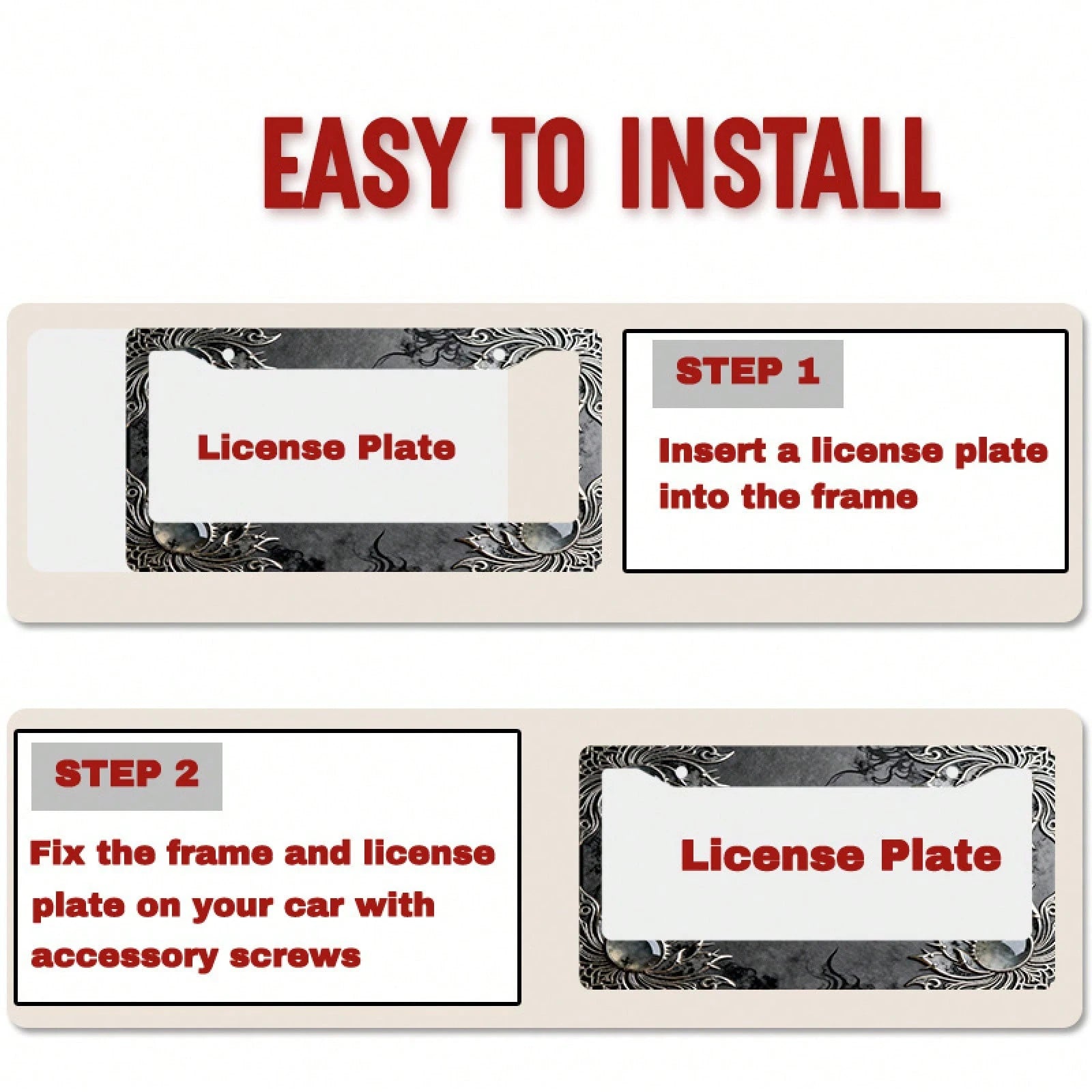 One Metal License Plate Holder, Compatible With Vehicles From North America And Around The World, Comes With Installation Screws, Decorative Car Accessory, Fit, Elegant And Minimalist Design, UV Resis