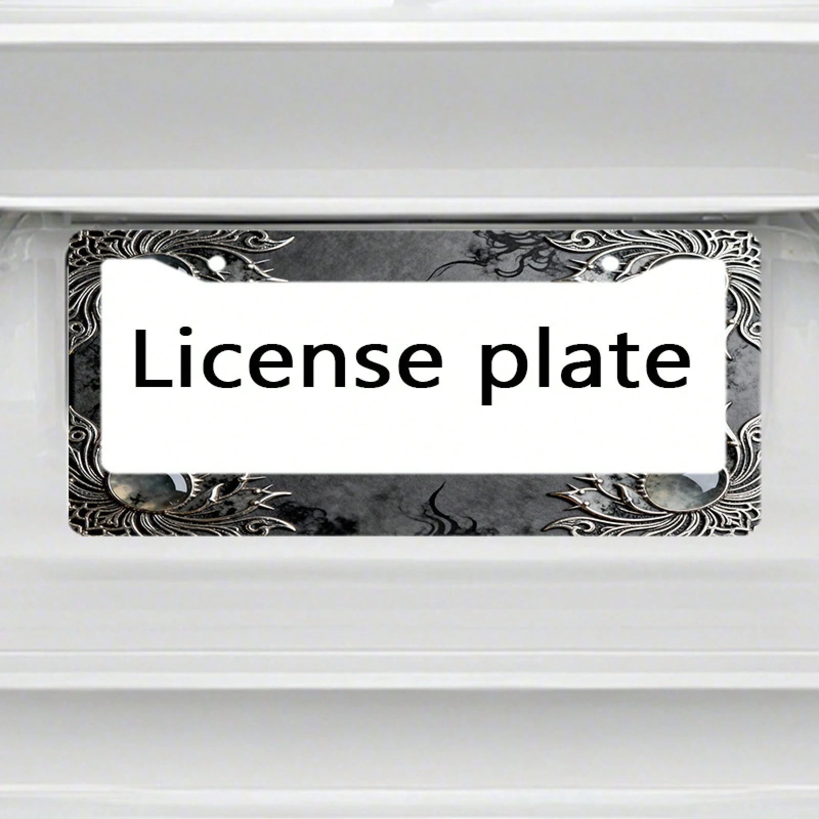 One Metal License Plate Holder, Compatible With Vehicles From North America And Around The World, Comes With Installation Screws, Decorative Car Accessory, Fit, Elegant And Minimalist Design, UV Resis