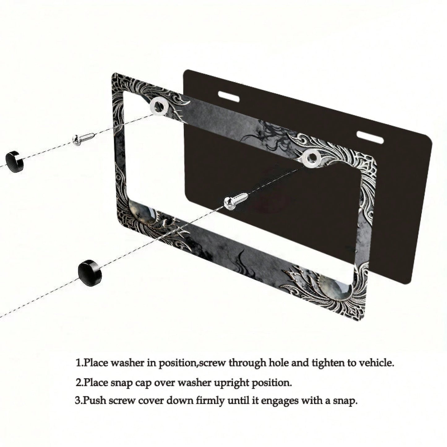 One Metal License Plate Holder, Compatible With Vehicles From North America And Around The World, Comes With Installation Screws, Decorative Car Accessory, Fit, Elegant And Minimalist Design, UV Resis