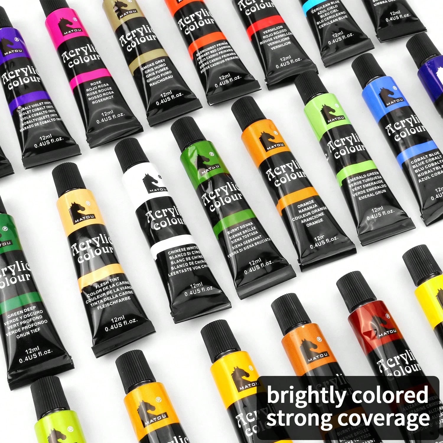 opeth 38pcs Acrylic Paint Set, Includes 24 Colors 12ml Acrylic Paints, 24 Color Palettes, 13 Nylon Hair Paintbrushes, 1 Mixing Palette. Vibrant Colors, Waterproof, Thick Texture With 3D Effect. Ideal