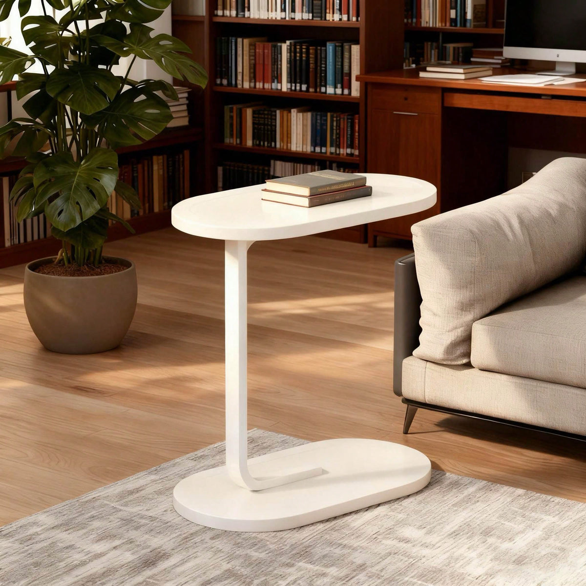 Oval Side Table, Desk And Laptop Table, A Movable Side Table, Suitable For Home And Office Scenes, Coffee Table And Bedside Sofa Side Table, Small And Light, Multi-Color Optional