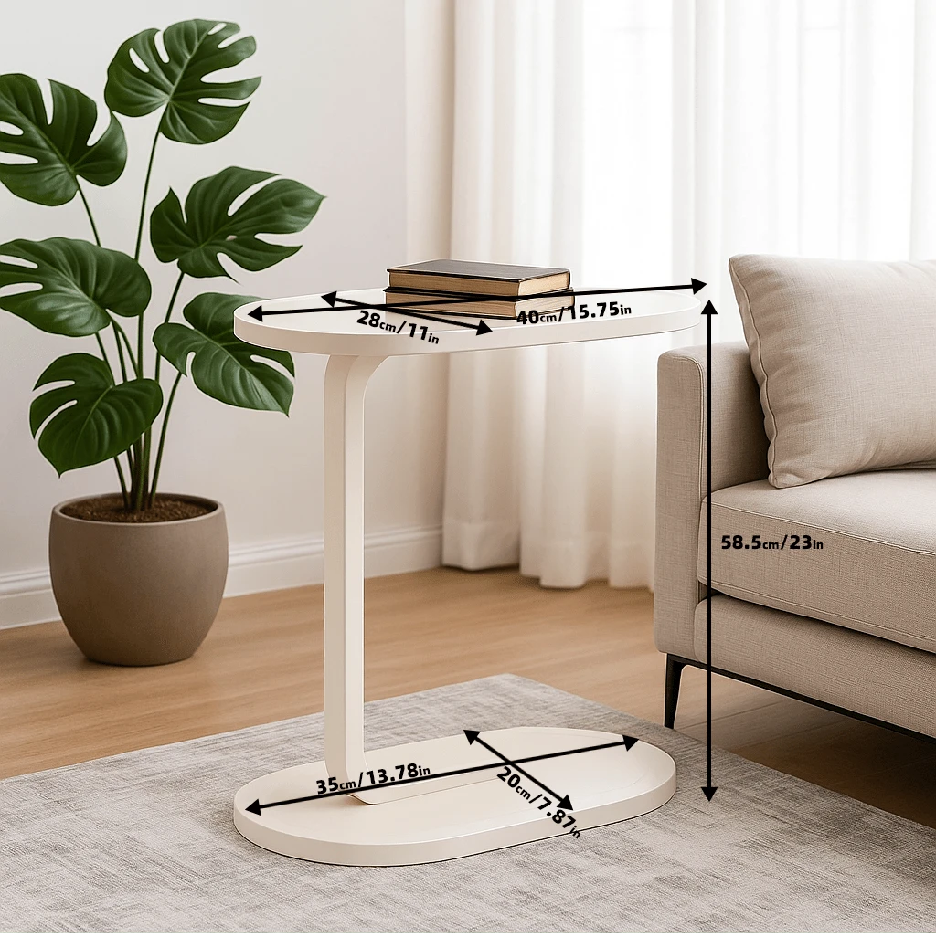 Oval Side Table, Desk And Laptop Table, A Movable Side Table, Suitable For Home And Office Scenes, Coffee Table And Bedside Sofa Side Table, Small And Light, Multi-Color Optional