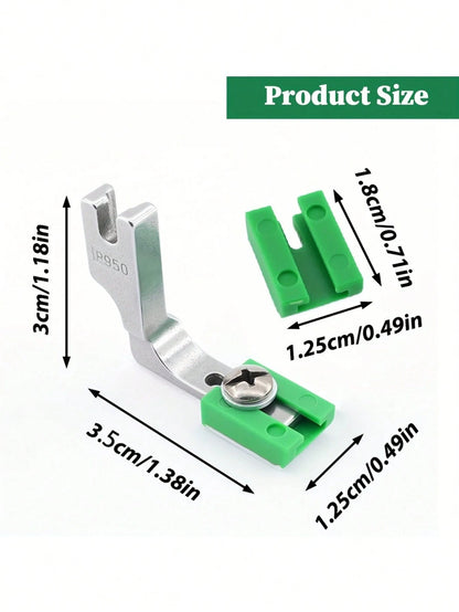 P950 Industrial Sewing Machine With Adjustable Ruffling Foot- Heavy Duty Coated Steel Foot, Ergonomic Handle, Compatible With Lockstitch And Ruffling, Green Fabric Collecting Attachment, For Precisio