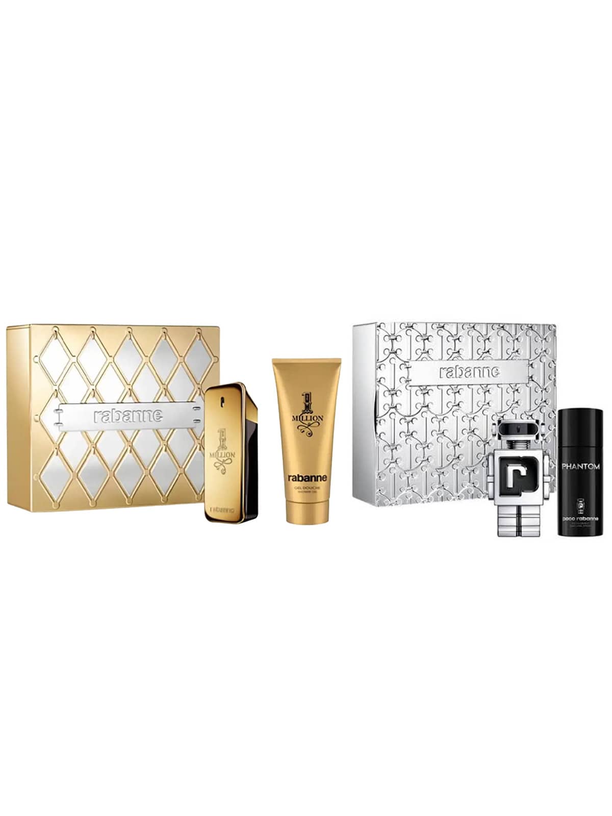 Paco Rabanne [Perfume Bundle]1 Million 2 Pcs Set For Men (EDT 100ml+Shower Gel 100ml)+Phantom 2 Pcs Set For Men (EDT 100ml+Deodorant Spray 150ml)  3.4oz/100ml*2+3.4oz/100ml+5.1oz/150ml