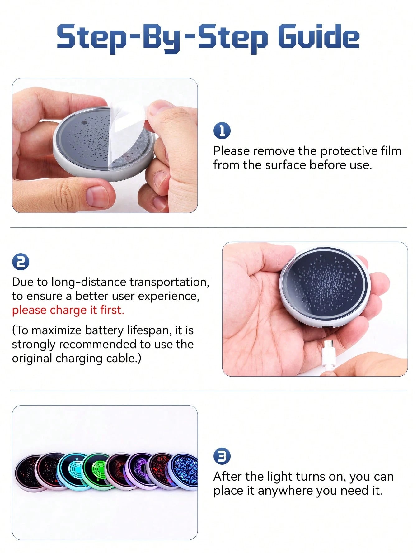 PAKRYS 2pcs LED Cup Holder Lights, 7 Colors 3 Modes Car Cup Mat, USB Charging Pad Waterproof Cup Pad, Halloween Car Atmosphere Lights, LED Car Interior Ambient Lights, Car Interior Lighting Accessorie