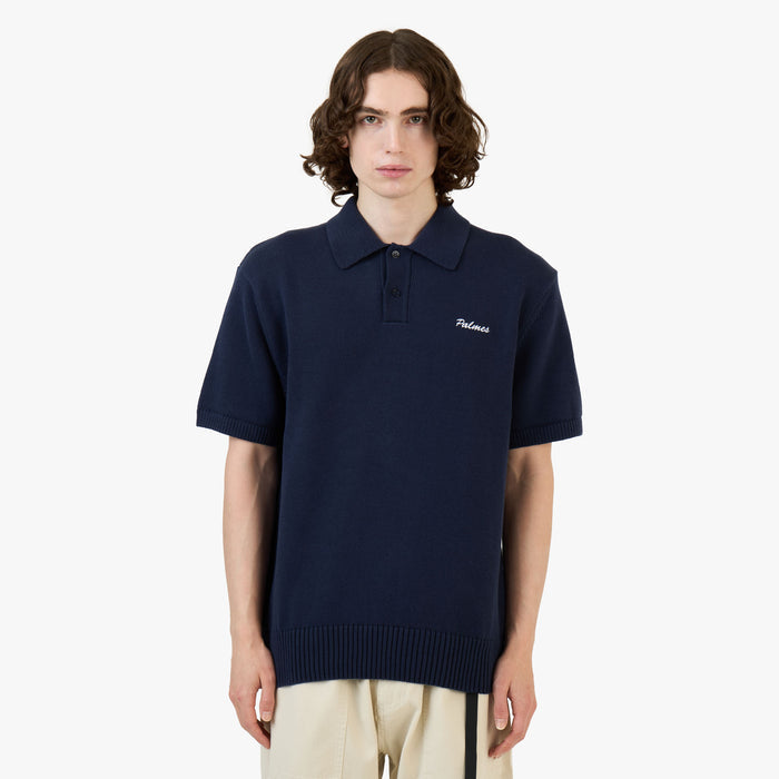 Palmes Cotton Knit Polo / Navy