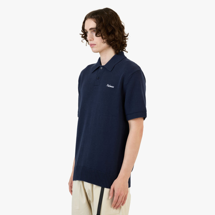 Palmes Cotton Knit Polo / Navy