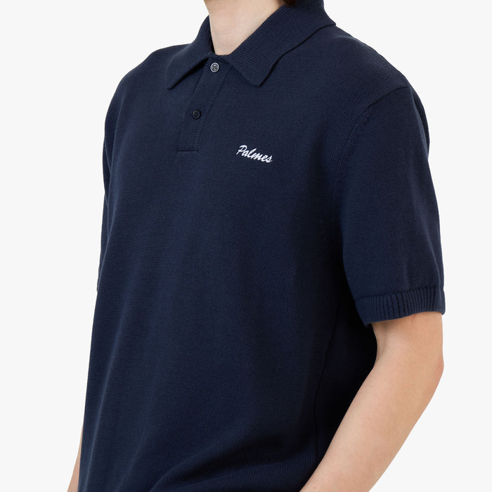 Palmes Cotton Knit Polo / Navy
