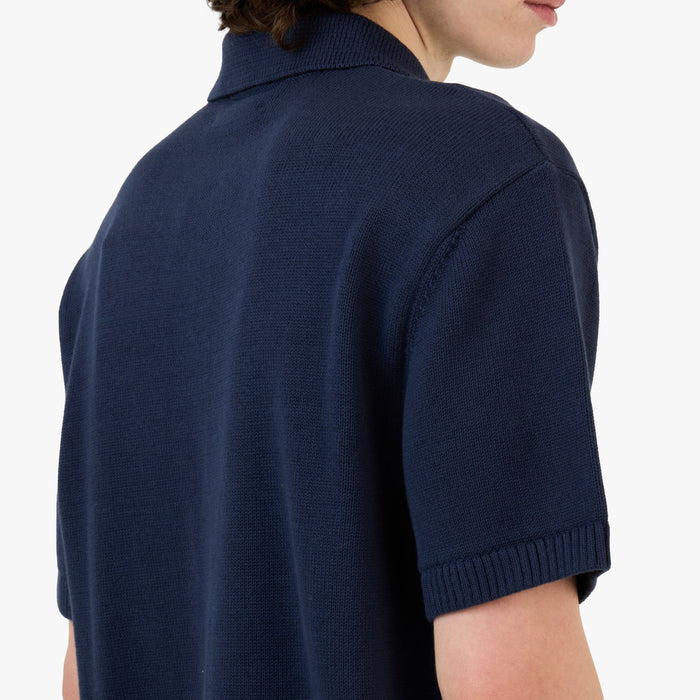 Palmes Cotton Knit Polo / Navy