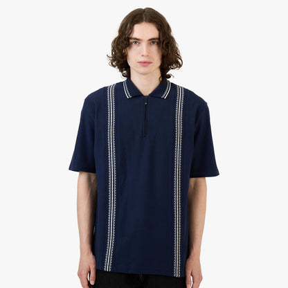 Palmes Panel Zip Polo / Navy