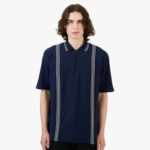 Palmes Panel Zip Polo / Navy