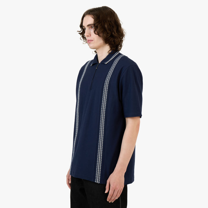 Palmes Panel Zip Polo / Navy