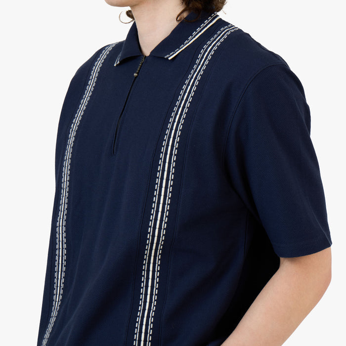 Palmes Panel Zip Polo / Navy