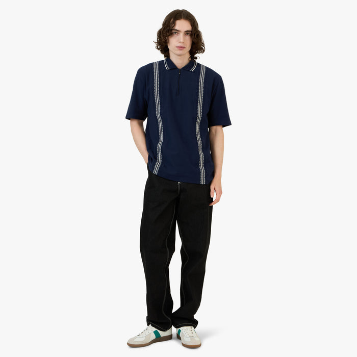 Palmes Panel Zip Polo / Navy