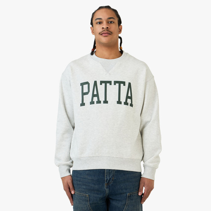 Patta Arc Logo Crewneck Sweater / Light Melange Grey