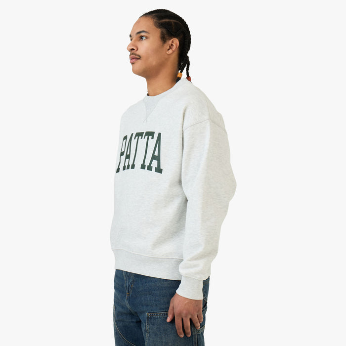 Patta Arc Logo Crewneck Sweater / Light Melange Grey