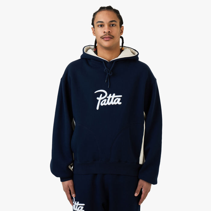 Patta Chenille Logo Hooded Sweater / Navy